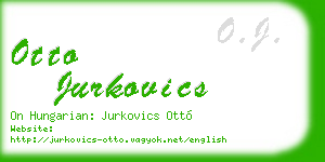 otto jurkovics business card